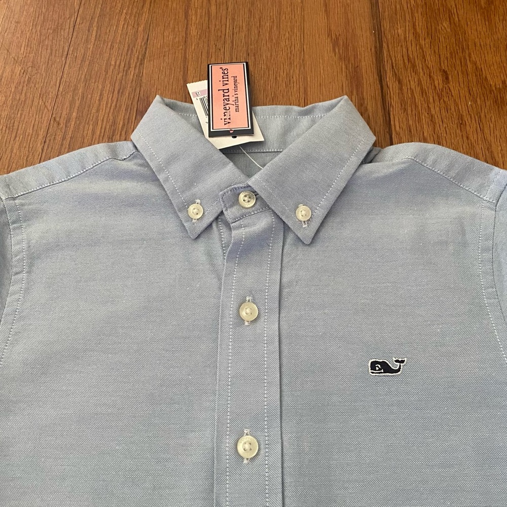 Vineyard Vines Boys Light Blue Oxford Button-Down Shirt - Picture 3 of 9